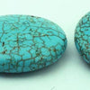 6 Splendid Spider Vein Blue Turquoise Oval Beads - 29mm x 25mm