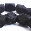 25 Large Faceted Lava Nugget Beads - Heavy!