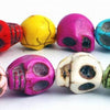 30 Unusual Summer Colour Carved 12mm Skull Turquoise Beads - very popular!