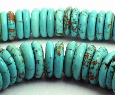 115 x 10mm Blue Turquoise Heishi Disc Beads