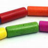 30 Summer Rainbow Turquoise Tube Beads - Colourful