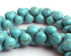 70 Unusual Blue Turquoise Siamese Beads