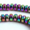 New Aurora Borealis Hematite Heishi Beads 6mm - Unusual!
