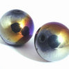 10 New Dramatic Black Aurora Borealis Hematite Beads - 10mm