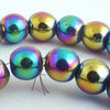 Colourful Aurora Borealis  Non Magnetic Hematite Beads - 4mm or 6mm