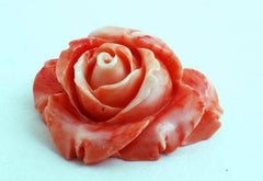 2 Large Tangerine Spring Rose Acrylic Beads