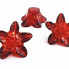 4 Mysterious Dark Brandy Amber Flower Beads