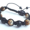 Amber, White & Black Blinged Crystal Shamballa-Like Bracelet