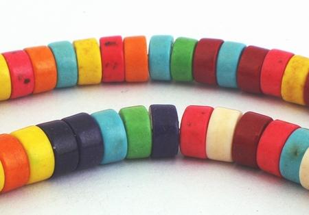 128 Colourful Rainbow Turquoise Heishi Beads