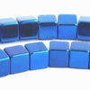 122 Metalic Blue Hematite 3mm Cube Beads - Sparkling Bling!