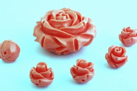 Paradise Pink Flower Acrylic Beads -  6mm or 20mm