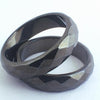 Large Sleek Faceted Magnetic Hematite Ring