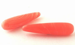 5 Long Paradise-Pink Calsilica Icicle Teardrop Beads