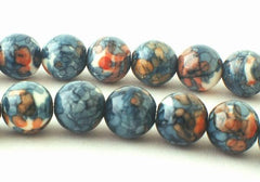 Iris-Blue Rain Flower Viewing Stone Beads - 4mm, 6mm, 8mm & 10mm
