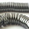 100 Large Sleek 10mm Hematite Heishi Disc Beads - Heavy!