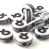 200 Lucky Crossed Finger Black & White Pony Beads