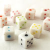 50 White Dice Cube Pony Beads - 7mm