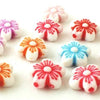 35 Large Petal Pony Beads - Red, Blue, Purple & White