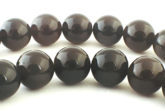 Devil Black Natural Obsidian Beads - 6mm or 8mm