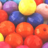 40 Faceted 10mm Mixed Colour Pony Beads