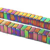 200 Dramatic Aurora Borealis Hematite Square Beads - 4mm