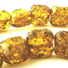 32 Chunky Olive-Yellow Amber Nugget Beads