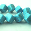 40 Large 8mm Blue Turquoise Cube Beads