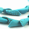 44 Calla Lily Petal Blue Howlite Turquoise Beads - 19mm x 7mm