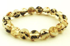 Distinctive White Amber Bead Bracelet