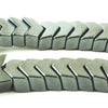 72 Sleek Shiny Black Hematite V-Shape Beads - Heavy!