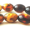 30 Large 13mm x 10mm Vintage Old Amber Barrel Beads
