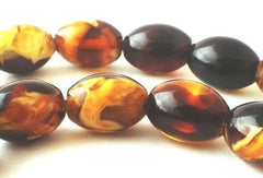 30 Large 13mm x 10mm Vintage Old Amber Barrel Beads
