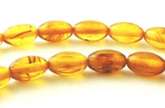 52 Golden Yellow 7mm x 5mm Amber Oval  Beads
