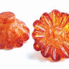 4 Large Brandy Amber Flower Beads