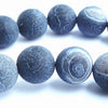 Frosted Grey Matte Agate Beads- 6mm, 8mm or 10mm