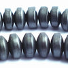 175 Frosted Matte Ash-Grey Hematite Rondelle Beads