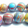 Distinctive Sky-Blue & Fire-Red Calsilica Summer Beads - 6mm or 10mm