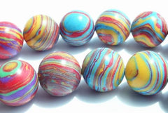 Distinctive Sky-Blue & Fire-Red Calsilica Summer Beads - 6mm or 10mm