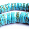94 Heavy Blue Turquoise Disc Heishi Beads - 12mm