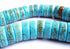 94 Heavy Blue Turquoise Disc Heishi Beads - 12mm