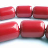 38 Striking Volcanic-Red Amber Barrel Beads - 11mm x 9mm