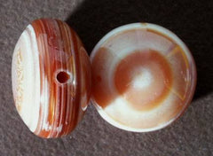 4 Dramatic Large Orange Sardonyx Agate Beads -24mm or 26mm