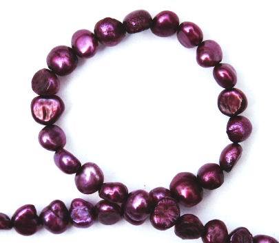 Dark Purple Biwa Pearl String - 4mm