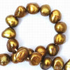 Bright Gold Chinese 7mm Biwa Pearls