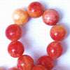 Large 10mm Yellow & Orange Candy Jade Bead String