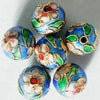 20 Blue Chinese Cloisonne Beads - 10mm