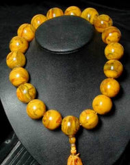 Colossal Chinese Yellow Amber Prayer Beads