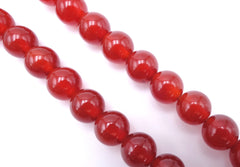 Bright Red Carnelian Bead String - 4mm, 6mm, 8mm or 10mm