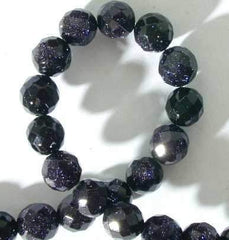Dramatic Sparkling Faceted Blue Stone Beads - 6mm or 10mm