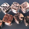 23 Large Flat-Square Matte Pink Zebra Jasper 15mm Beads
